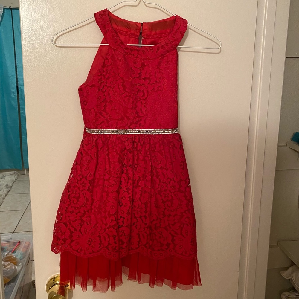 Girls red lace dress - Picture 1 of 2